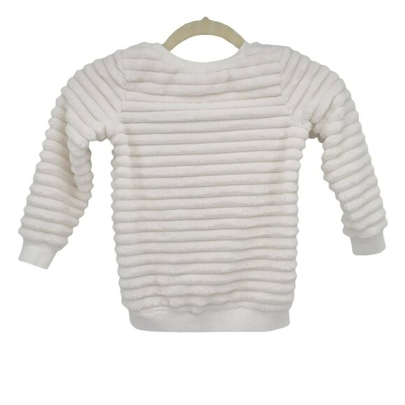 Juicy Couture Textured Furry White Fleece Sweatshirt Girls 4T - Picture 4 of 7